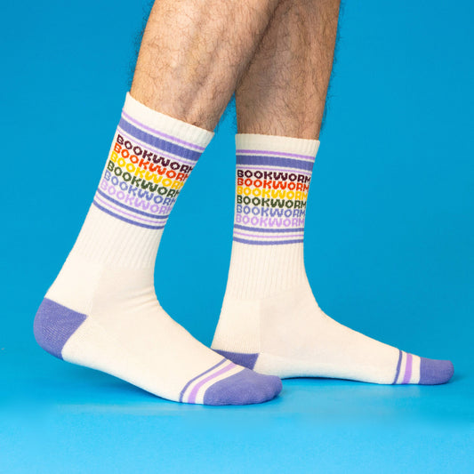 Bookworm – ilgos sportinės kojinės (Vintage Rainbow)