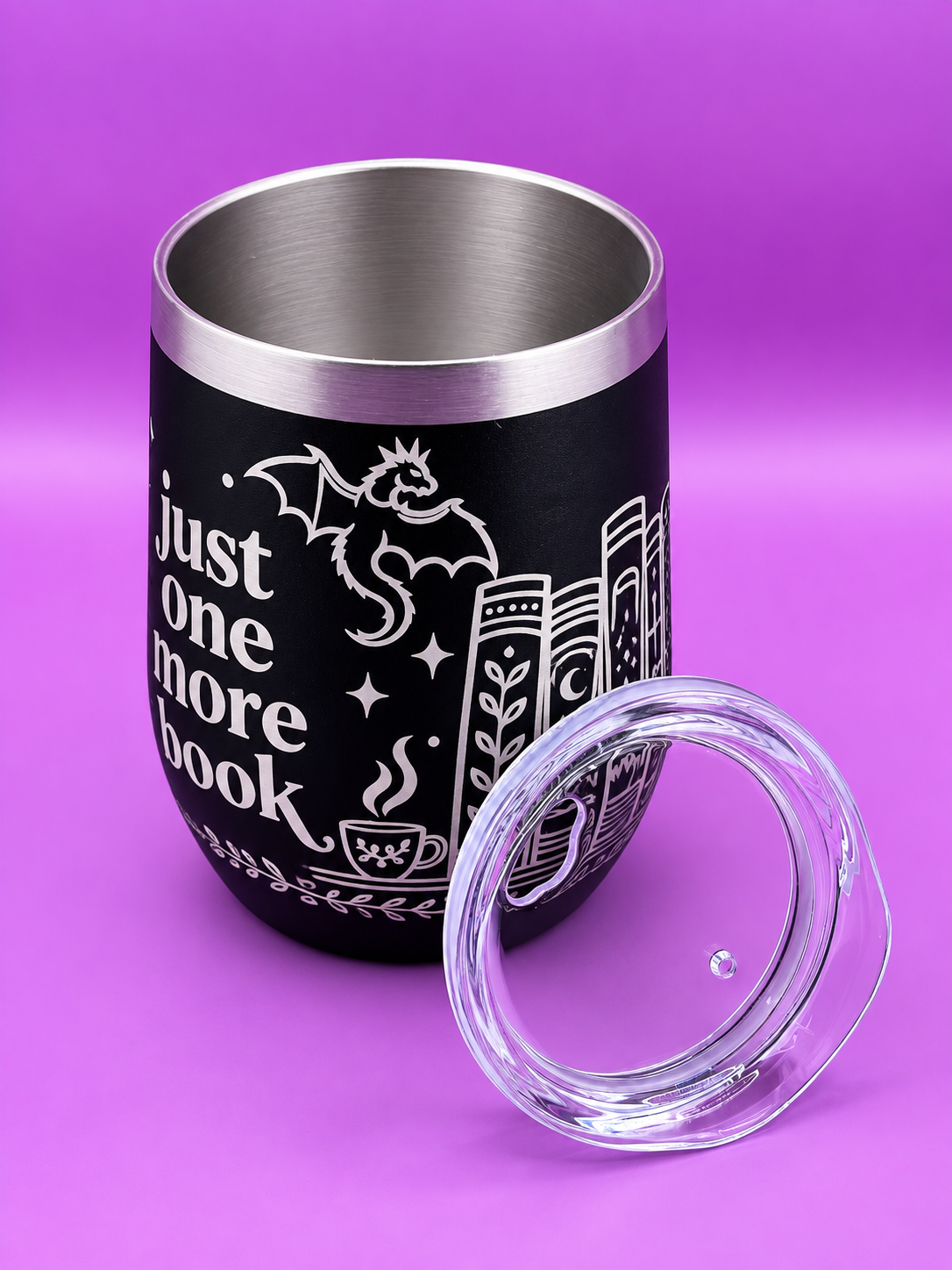 Just One More Book Engraved Thermal Tumbler