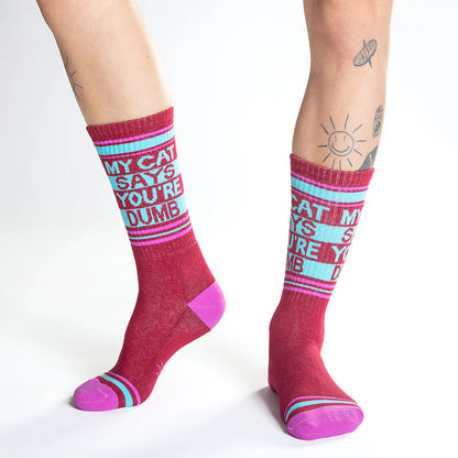 My Cat Says You’re Dumb Gym Crew Socks
