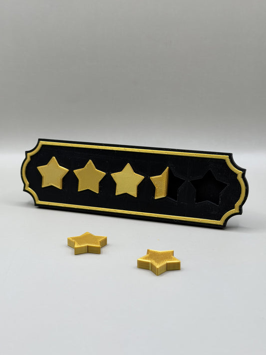 Knygų lentynos ženkliukas „Star Rating“