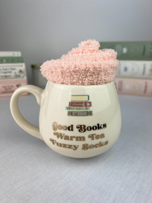 Rinkinys „Good Books“ – puodelis ir kojinės